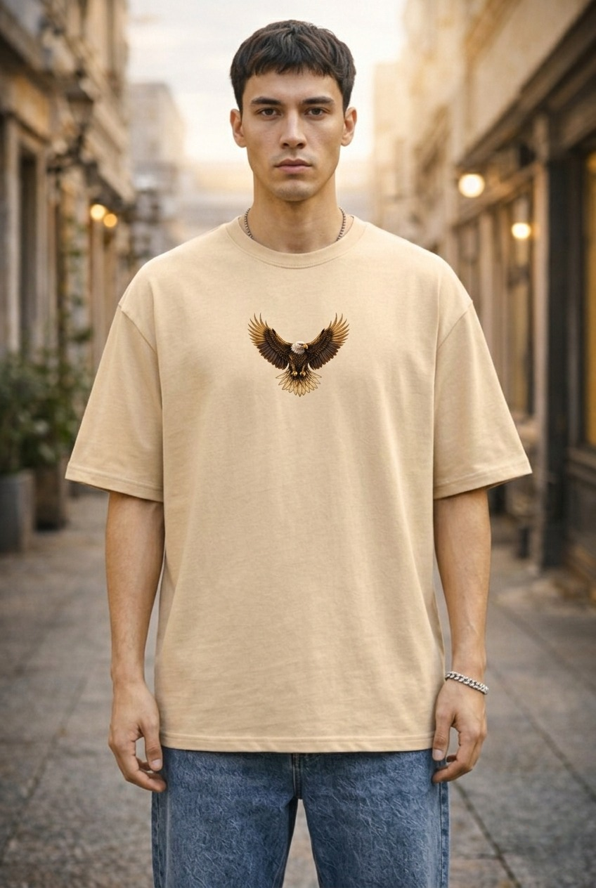 Men’s “Ascend Eagle” Graphic Printed T-Shirt – Premium Cotton | Regular & Oversized Fit