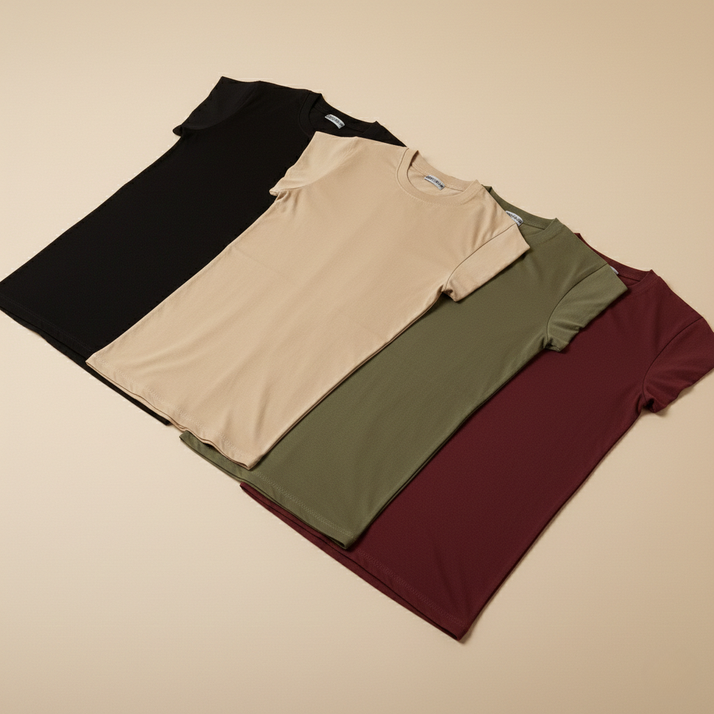 Pack of 4 Oversized t-shirt  (BLACK, BEIGE, OLIVE, MAROON)