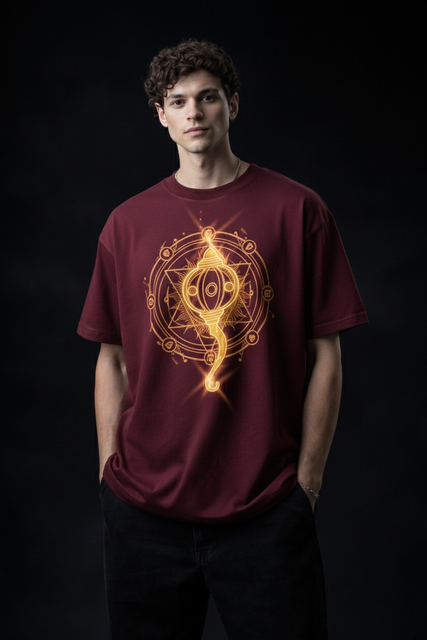 Men’s “Swarna Hanumat Astra” Graphic Printed T-Shirt – Premium Cotton | Regular & Oversized Fit