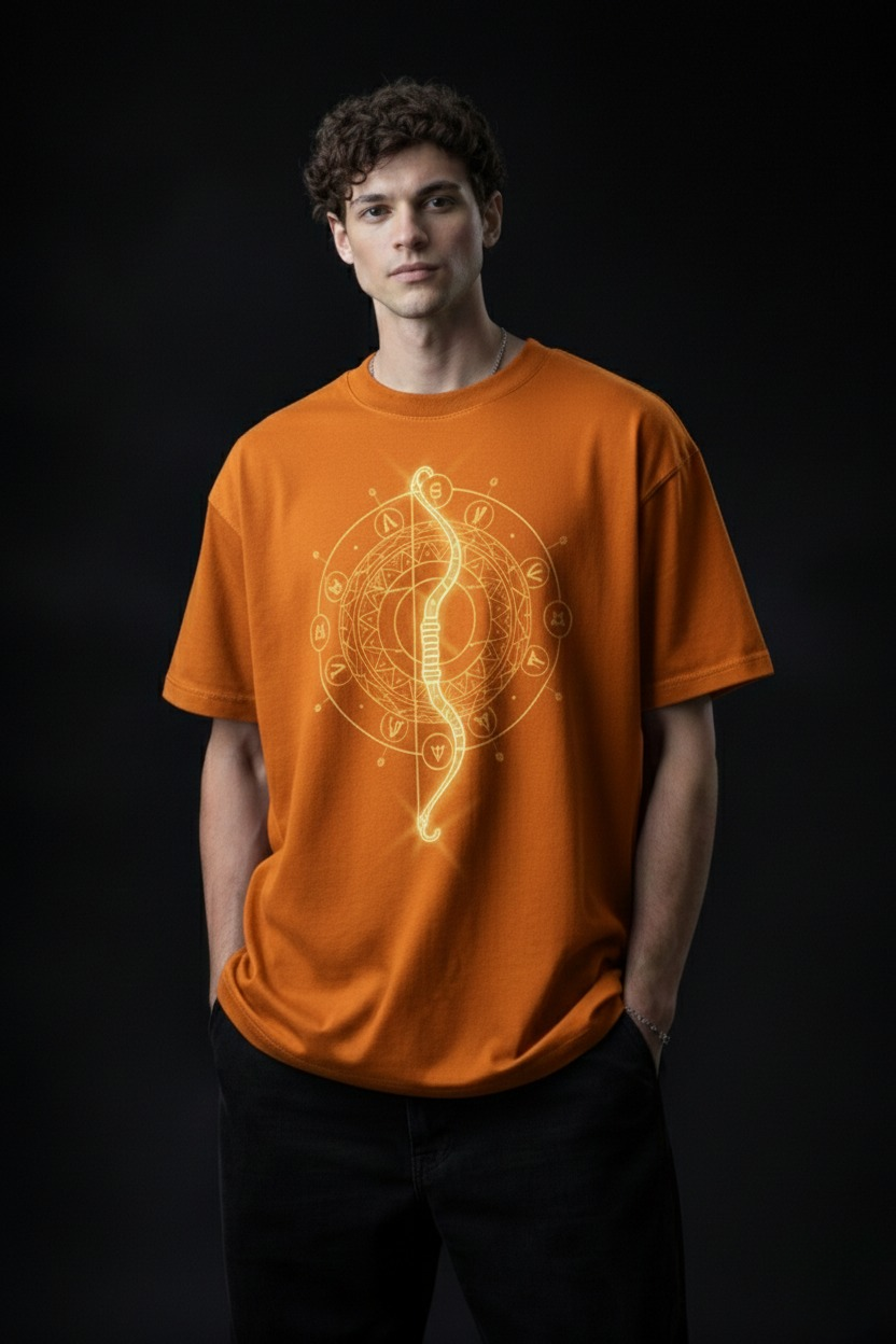 Men’s “Raghav Dhanush” Graphic Printed T-Shirt – Premium Cotton | Regular & Oversized Fit