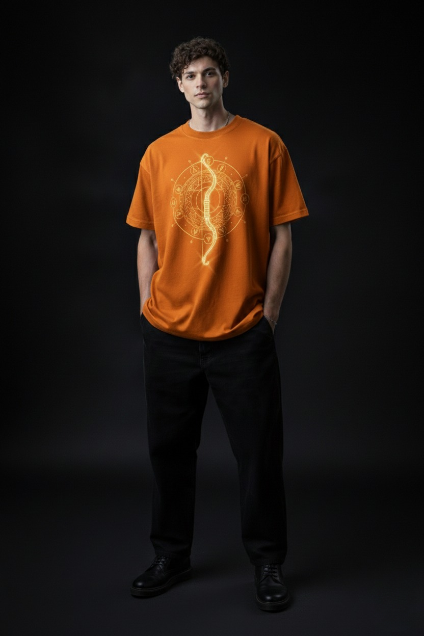 Men’s “Raghav Dhanush” Graphic Printed T-Shirt – Premium Cotton | Regular & Oversized Fit