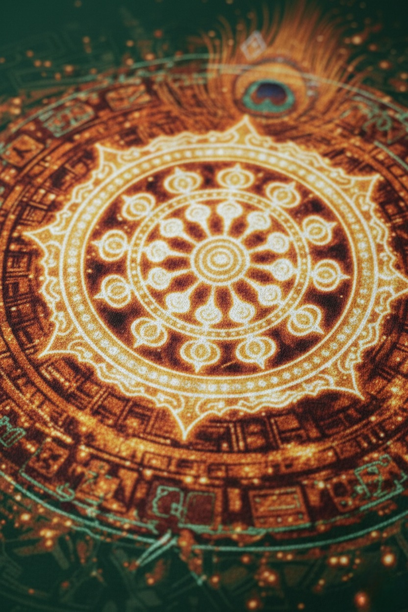 Men’s “Sudarshan Chakra Aura” Graphic Printed T-Shirt – Premium Cotton | Regular & Oversized Fit