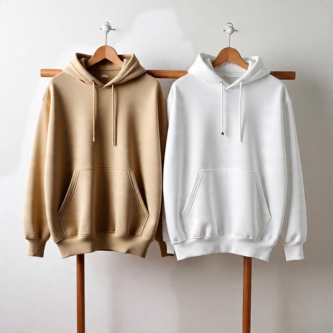 Pack of 2 Premium Hoodies – Ultimate Comfort & Style Combo (White & Beige)