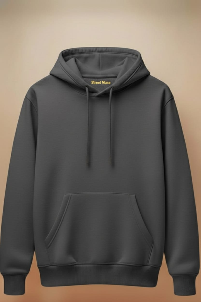 Premium 5-Thread Fleece Hoodie –Gray |Unisex | Designed for Everyone