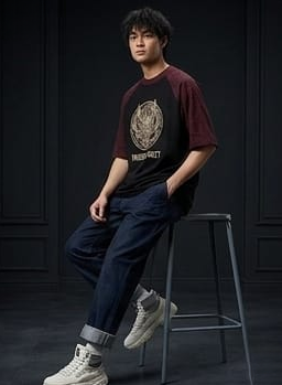 Men’s “Dragon Street” Graphic Printed T-Shirt – Premium Cotton | Regular & Oversized Fit