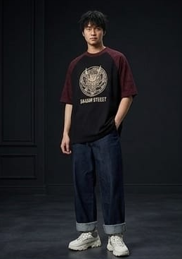 Men’s “Dragon Street” Graphic Printed T-Shirt – Premium Cotton | Regular & Oversized Fit