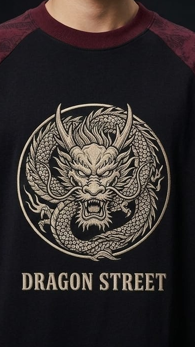 Men’s “Dragon Street” Graphic Printed T-Shirt – Premium Cotton | Regular & Oversized Fit