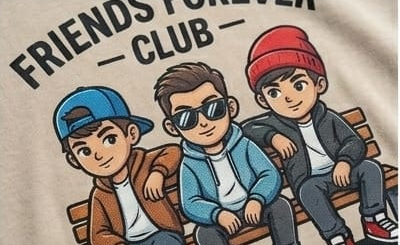 Men’s “Friends Forever Club” Graphic Printed T-Shirt – Premium Cotton | Regular & Oversized Fit