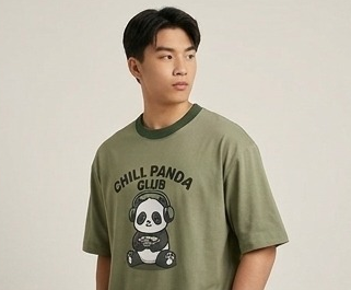 Men’s “Chili Panda Mood” Graphic Printed T-Shirt – Premium Cotton | Regular & Oversized Fit