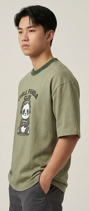 Men’s “Chili Panda Mood” Graphic Printed T-Shirt – Premium Cotton | Regular & Oversized Fit