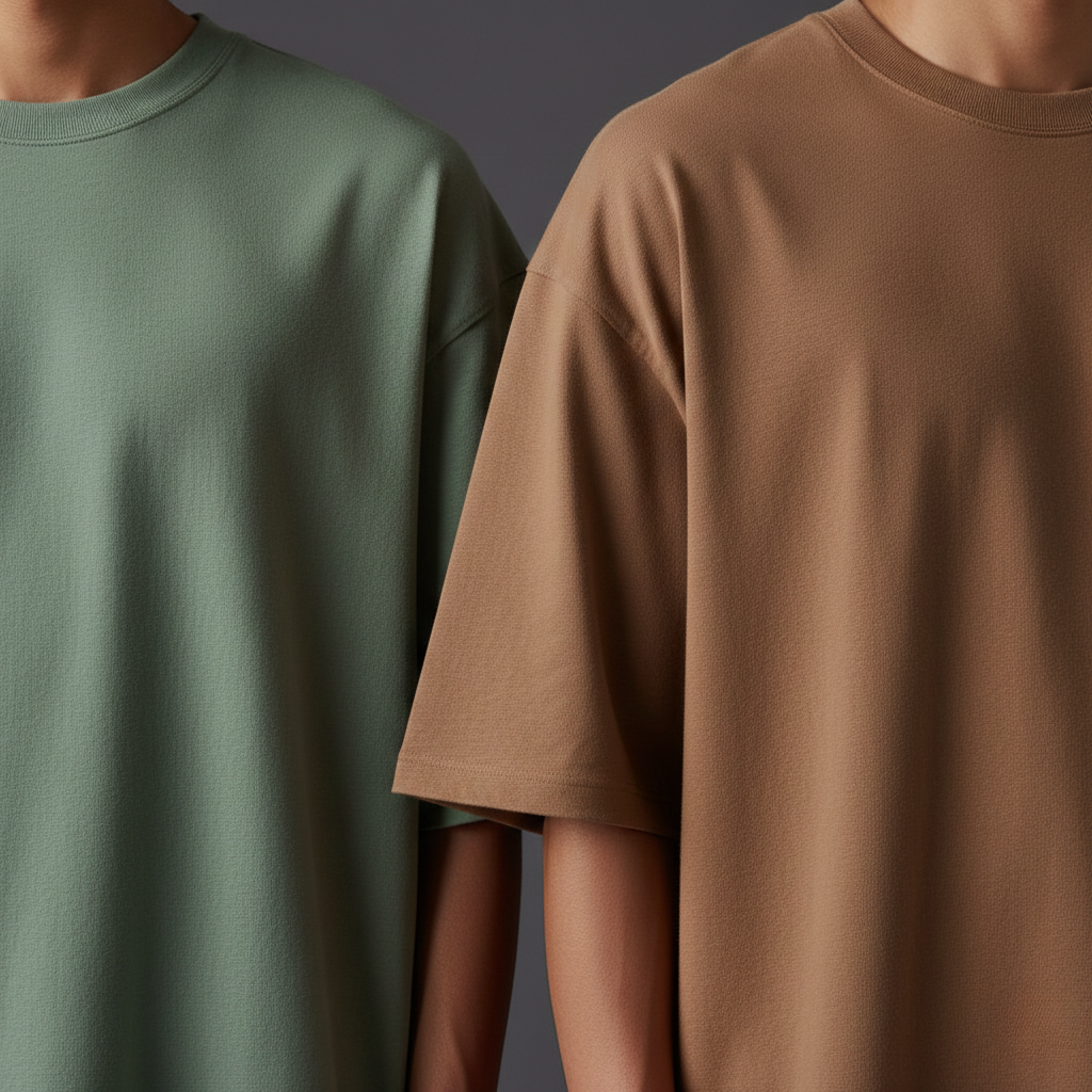 Pack of 2 Oversized t-shirt  (sage green and dusty brown)