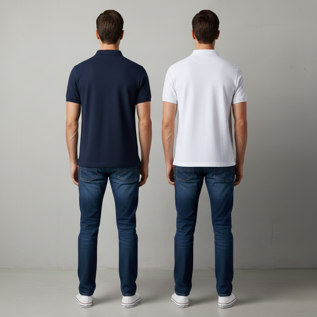 Polo T-Shirts – Pack of 2 (navy and white)