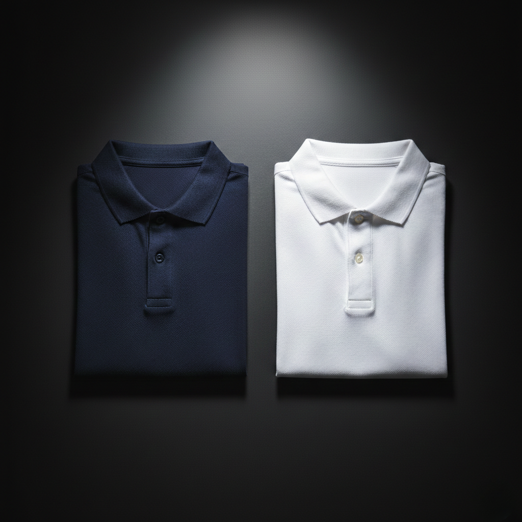 Polo T-Shirts – Pack of 2 (navy and white)