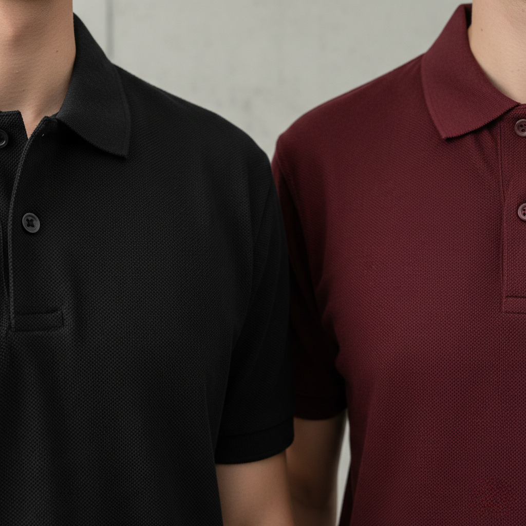 Polo T-Shirts – Pack of 2 (black and maroon)