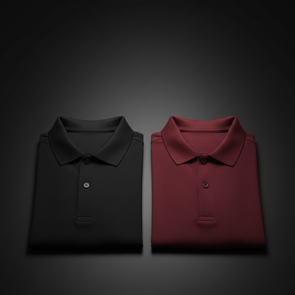 Polo T-Shirts – Pack of 2 (black and maroon)