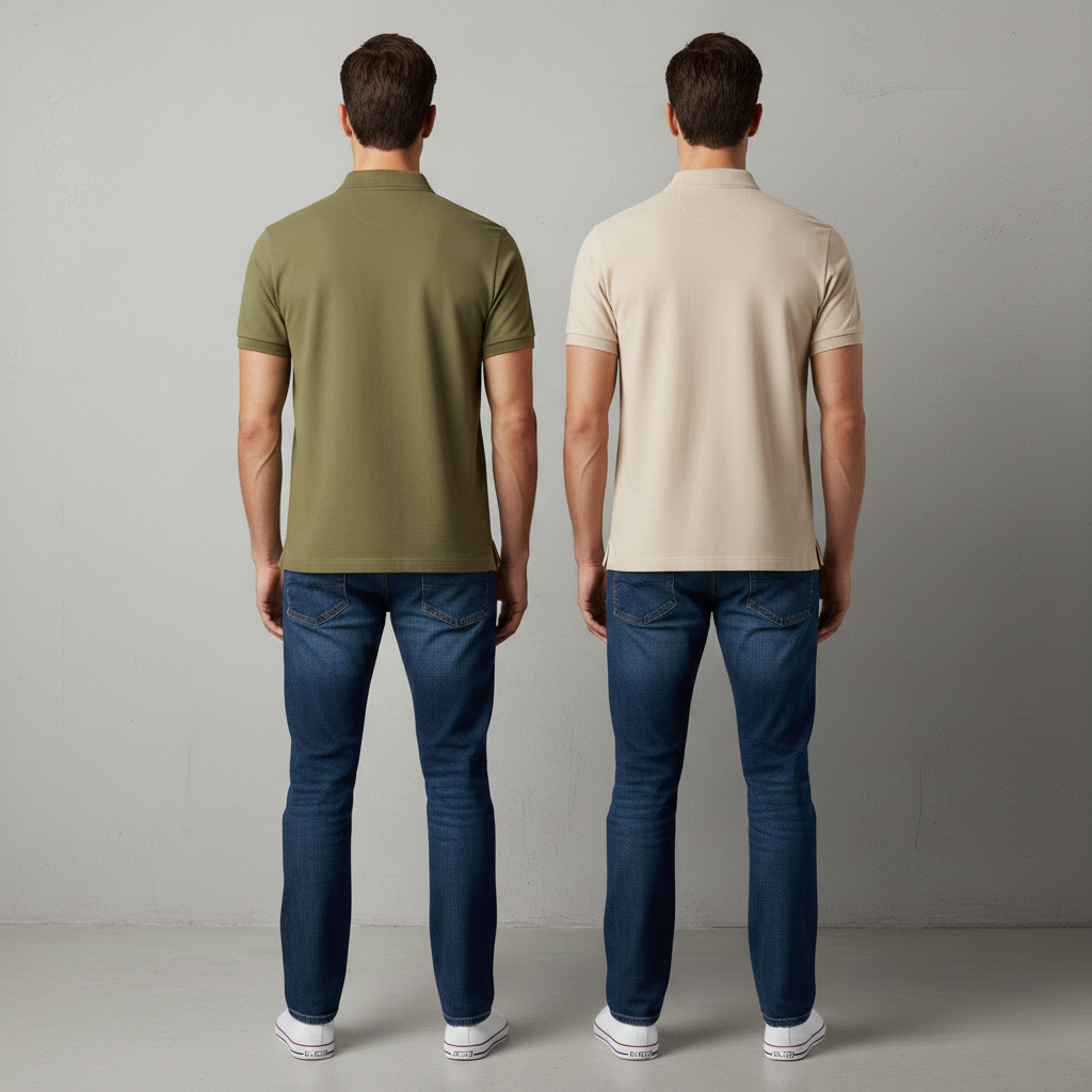 Polo T-Shirts – Pack of 2 (olive and beige )