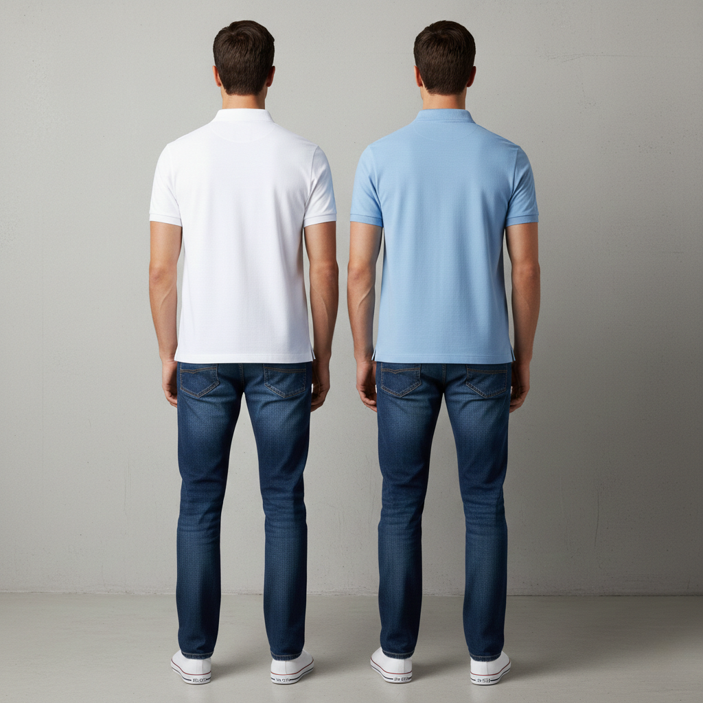 Polo T-Shirts – Pack of 2 (white and sky blue )