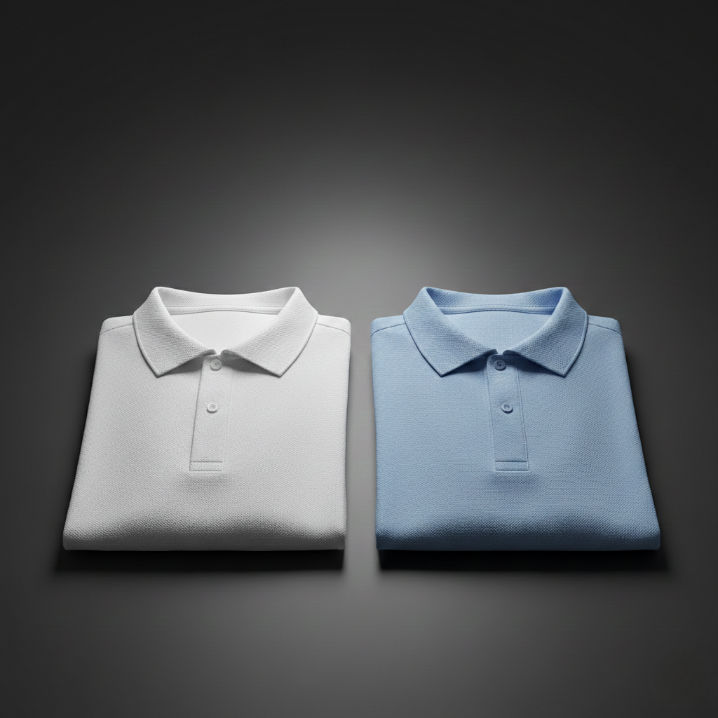 Polo T-Shirts – Pack of 2 (white and sky blue )