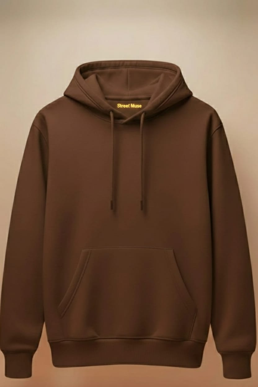 Premium 5-Thread Fleece Hoodie –Brown |Unisex | Designed for Everyone