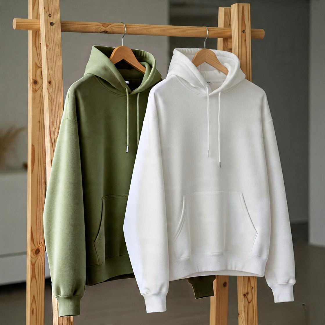 Pack of 2 Premium Hoodies – Ultimate Comfort & Style Combo (White & Pista)