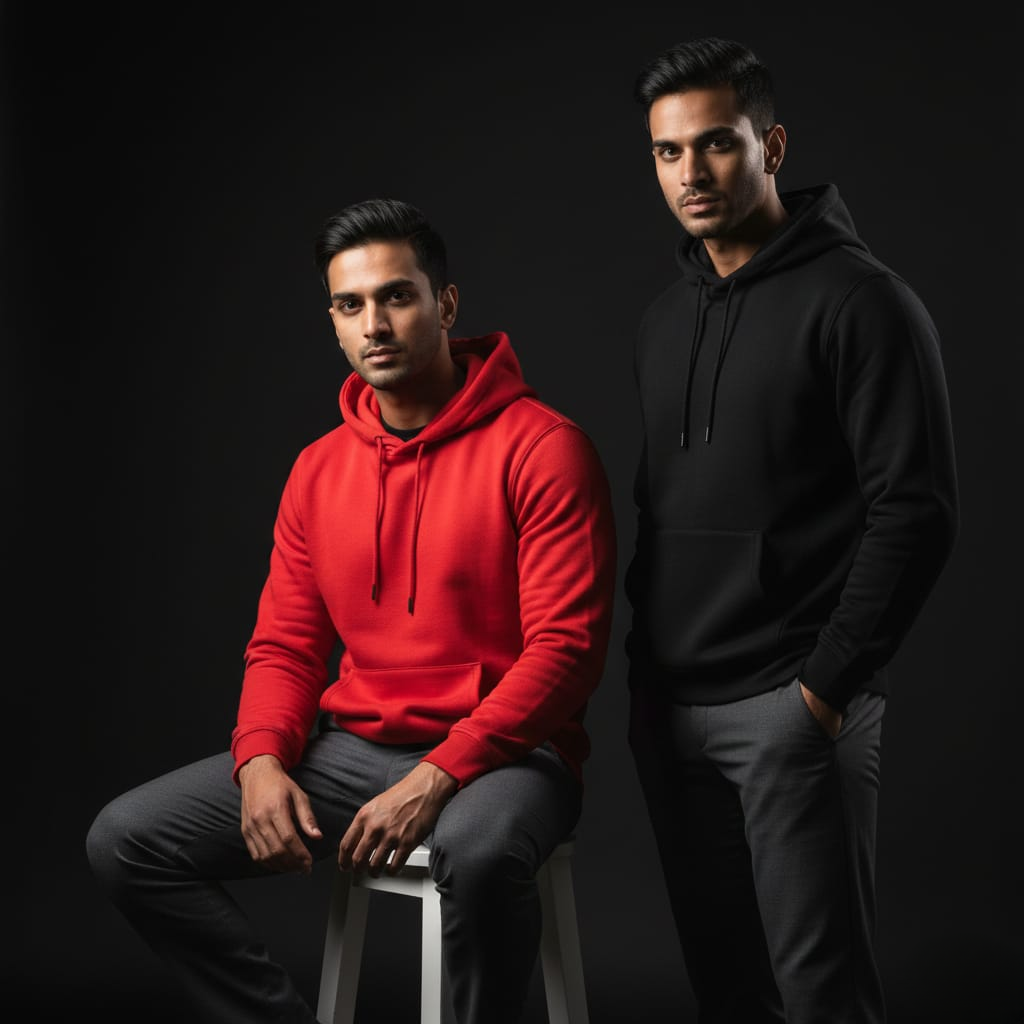 Pack of 2 Premium Hoodies – Ultimate Comfort & Style Combo (Black & Red)