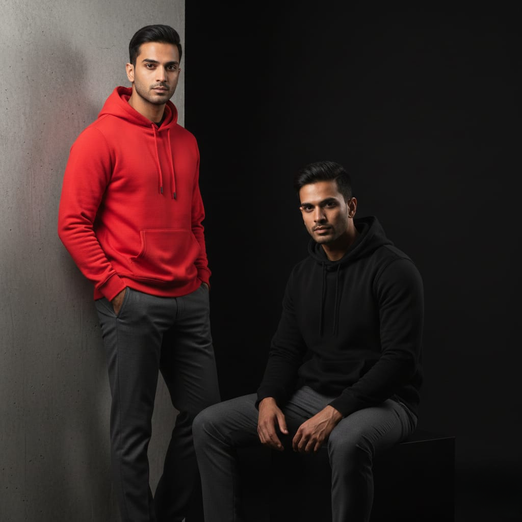 Pack of 2 Premium Hoodies – Ultimate Comfort & Style Combo (Black & Red)