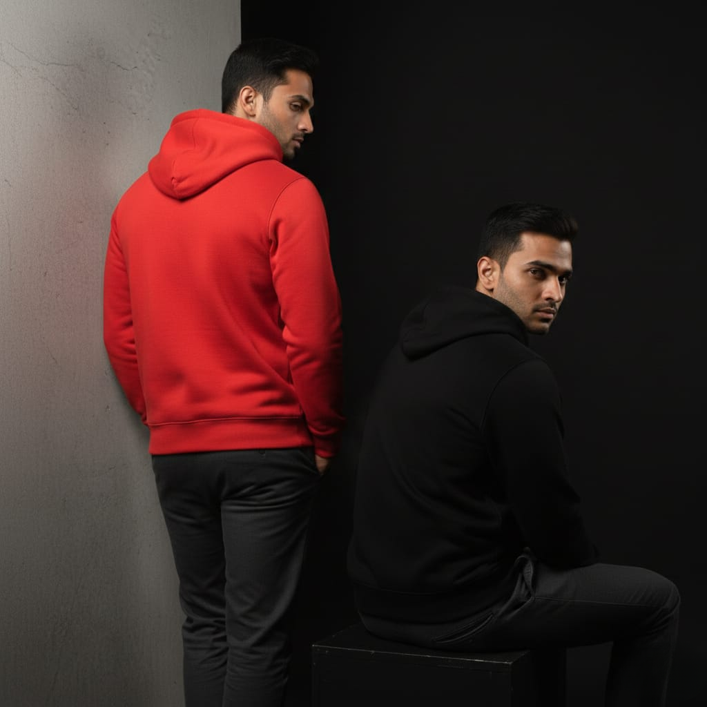 Pack of 2 Premium Hoodies – Ultimate Comfort & Style Combo (Black & Red)