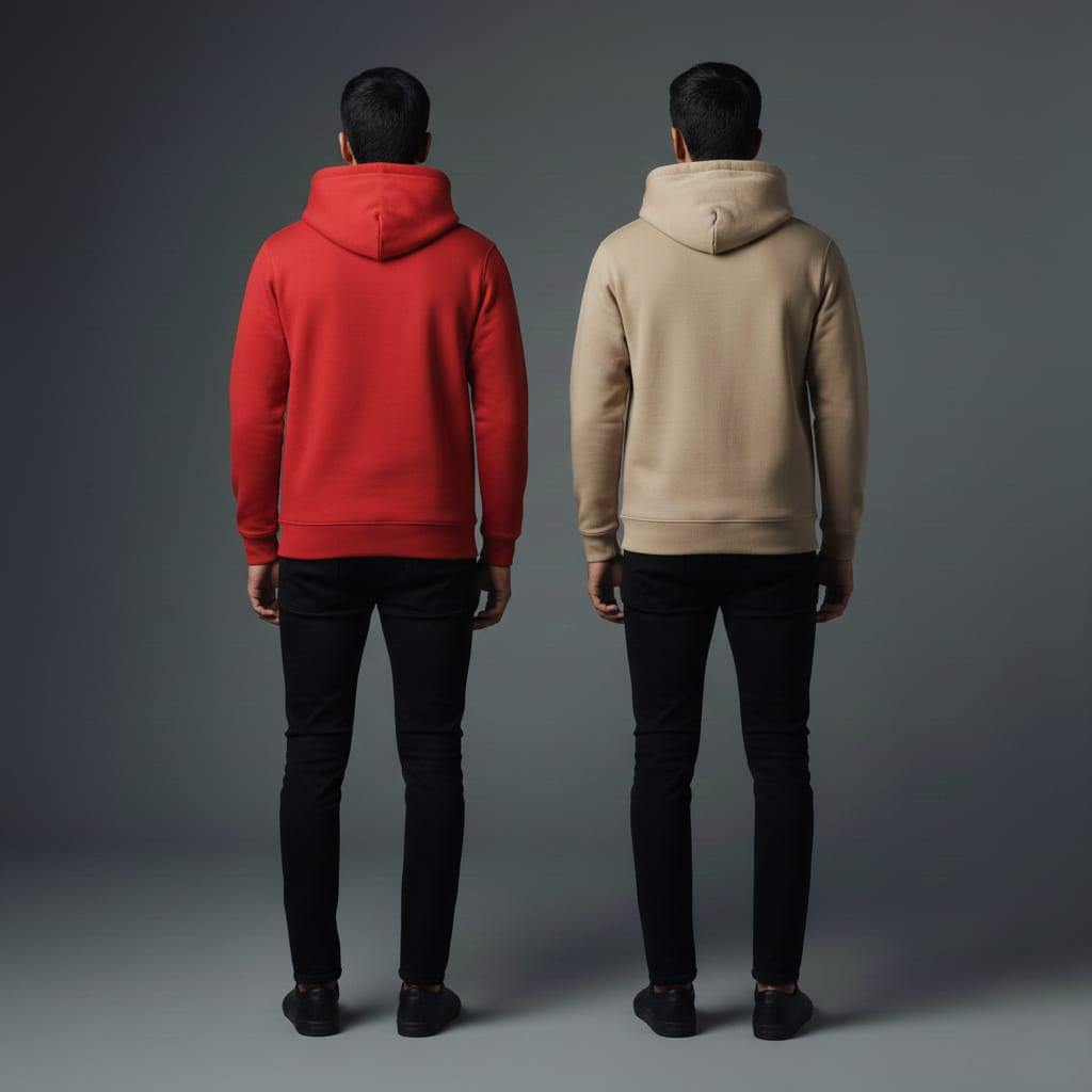 Pack of 2 Premium Hoodies – Ultimate Comfort & Style Combo (Red & beige )
